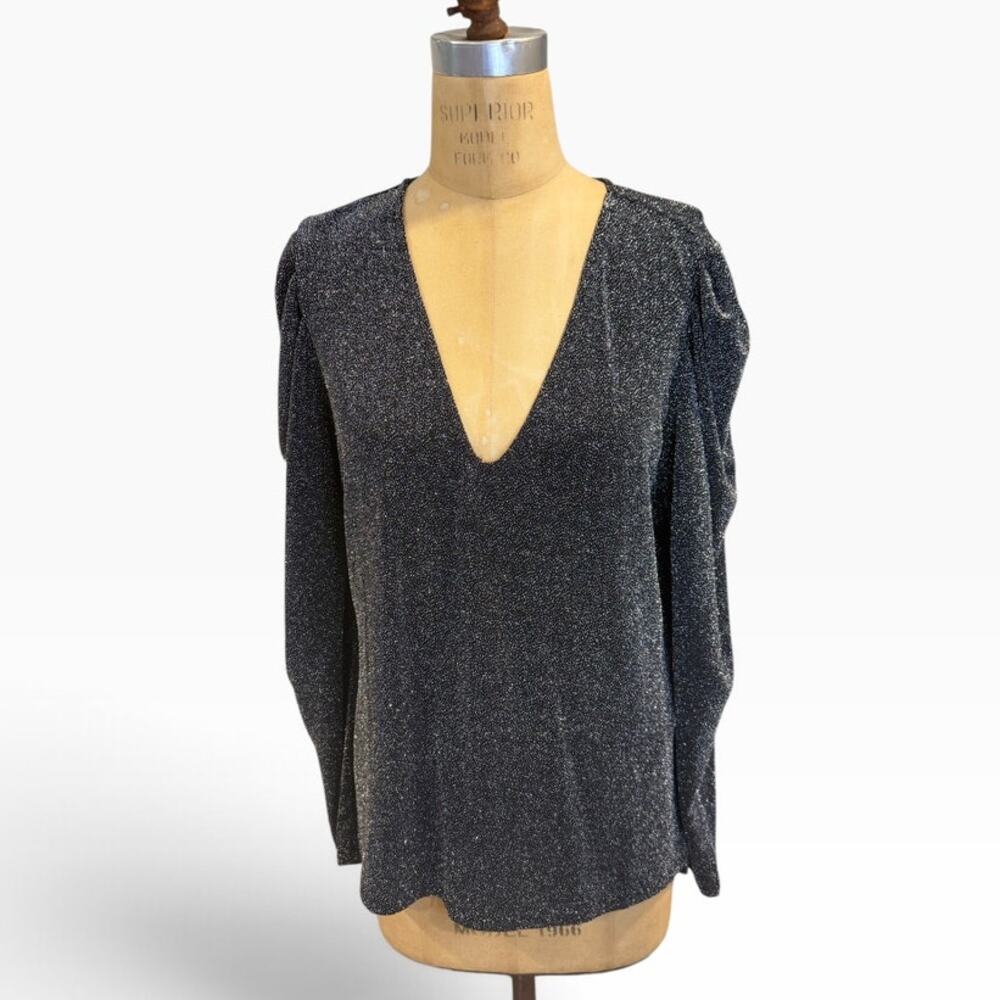 WHBM Silver Metallic Fashion Top